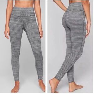 Athleta High Rise Light Gray Jacquard Chaturanga Leggings - NWOT